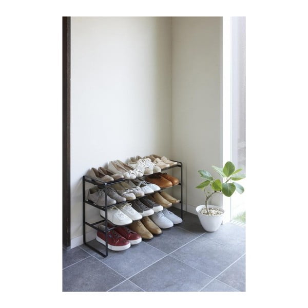 Maebashi fekete állítható cipőtartó, 3 szintes - YAMAZAKI-image-2