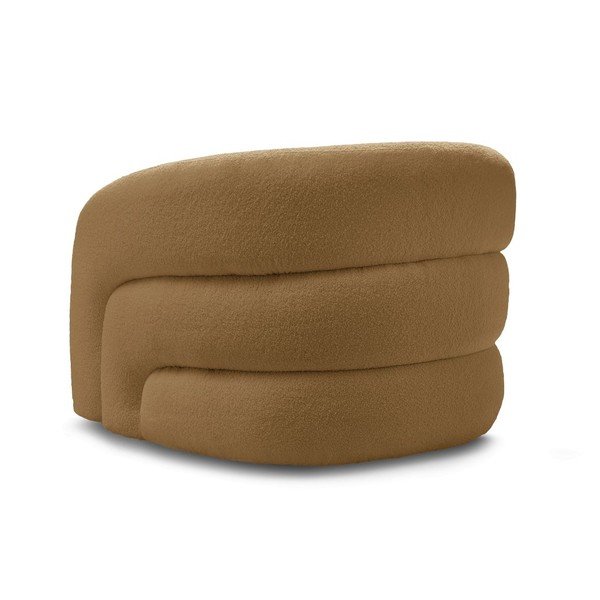 Mustársárga forgó buklé fotel Elina – Bobochic Paris-image-4