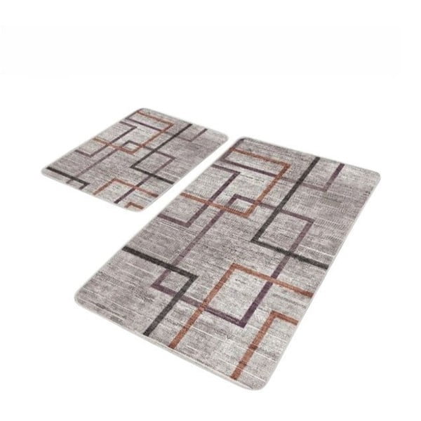 Szürke bársony fürdőszobai kilépő szett 2 db-os 60x100 cm – Mila Home