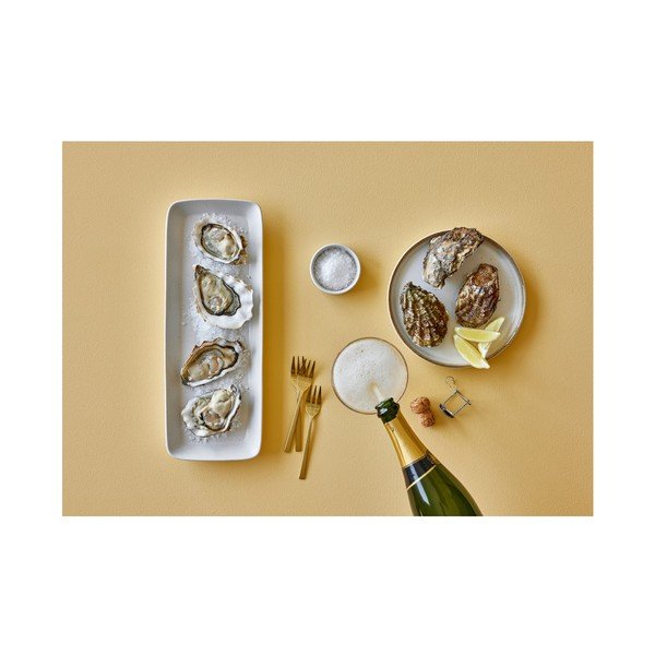 Krémfehér agyagkerámia szervírozó tálca, 38 x 14 cm - Bitz-image-4