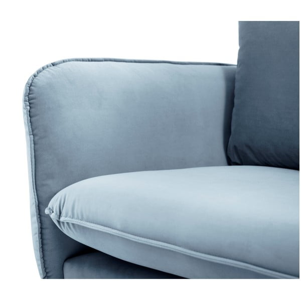 Vienna világoskék bársony kanapé, 160 cm - Cosmopolitan Design-image-4
