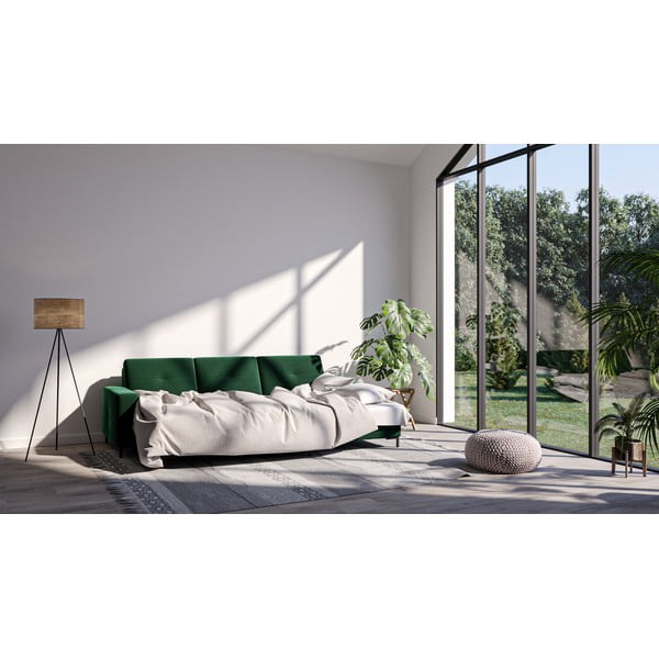 Moor sötétzöld bársony sarokkanapé, jobb oldali - Ghado-image-1