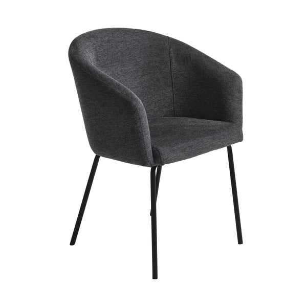Sötétszürke kárpitozott karfás étkezőfotel Easton – Unique Furniture