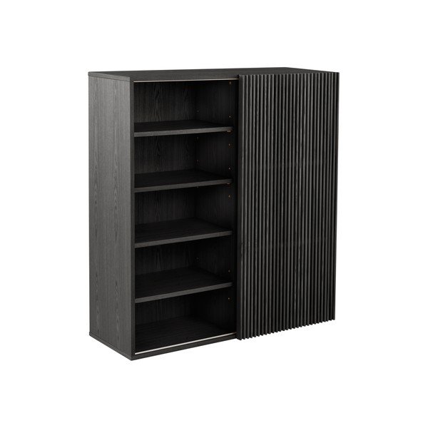 Fekete előszoba bútor kőrisfa dekorral 110x120x40 cm Sion – Jotex