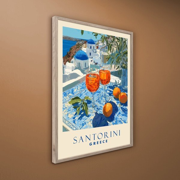 Nyomtatott keretezett kép 50x70 cm Santorini – Styler-image-3