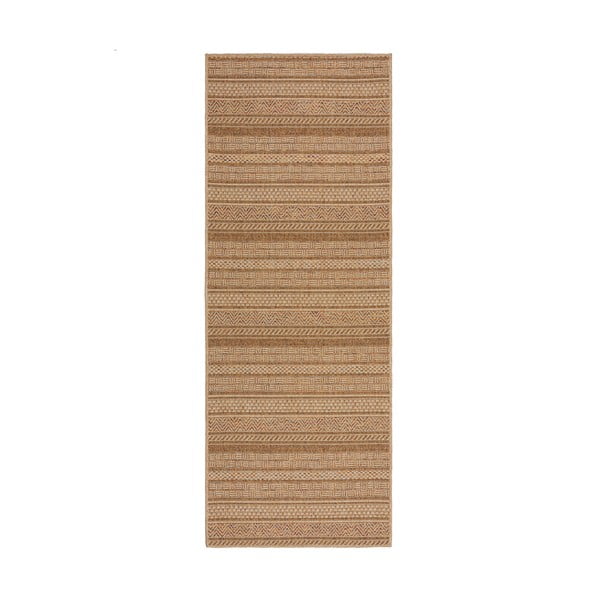 Natúr színű kültéri futószőnyeg 80x230 cm Farah Stripe – Flair Rugs