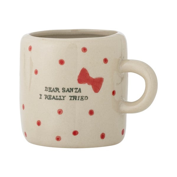 Bézs agyagkerámia bögre karácsonyi mintával 250 ml Christy – Bloomingville