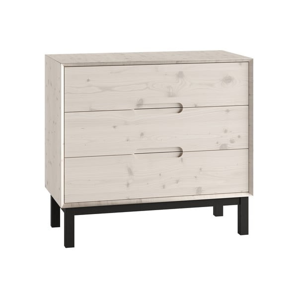 Fehér borovi fenyő alacsony gyerek komód 100x91 cm Country – Pinio-image-2