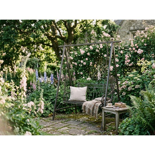 Fekete fém kerti hintaágy Kari - Garden Pleasure-image-3