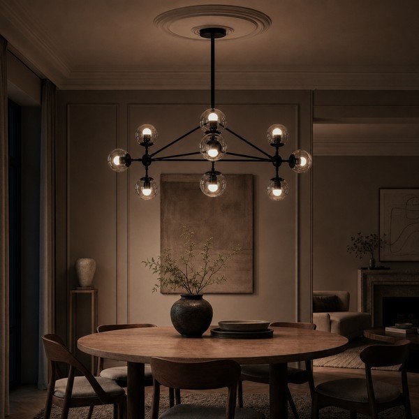 Fekete fém függőlámpa üveg búrával Abira – Premier Housewares-image-1