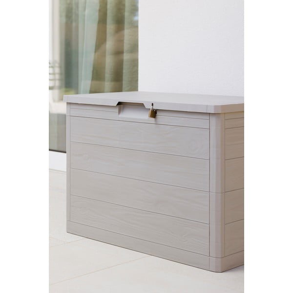 Világosszürke műanyag kerti tárolódoboz Woodys – Toomax-image-3