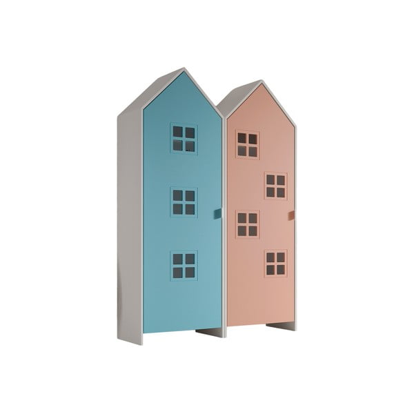 Világoskék-rózsaszín gyerek ruhásszekrény 115x171,5x37 cm Casami – Vipack