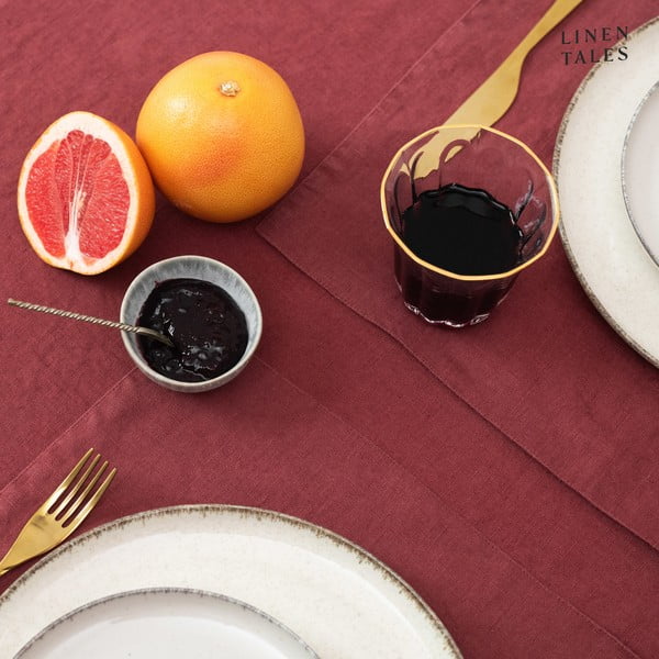 Len asztali futó 40x200 cm Marsala – Linen Tales-image-1