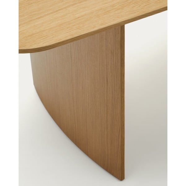 Natúr színű étkezőasztal tölgyfa dekorral 100x200 cm Litto – Kave Home-image-4