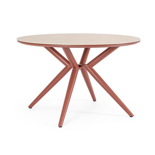 Kerek kerti étkezőasztal kő asztallappal ø 120 cm Cabas – Bizzotto