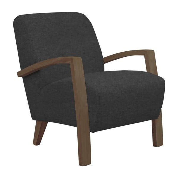 Luna sötétszürke fotel sötét konstrukcióval - Windsor & Co Sofas