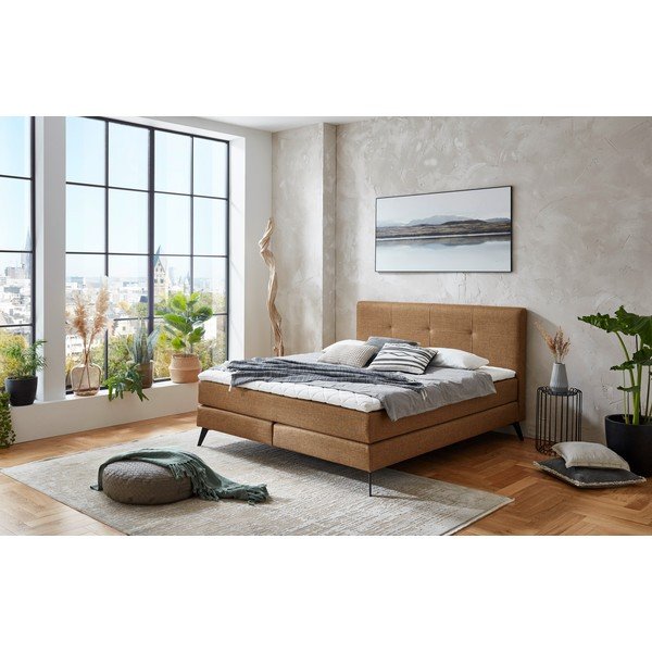 Barna boxspring ágy 180x200 cm ANCONA – Meise Möbel-image-1