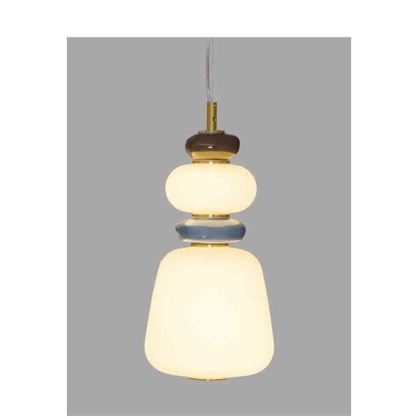 Fehér-aranyszínű fém LED dimmelhető függőlámpa porcelán búrával-üveg búrával ø 17 cm Palo – Nova Luce-image-1