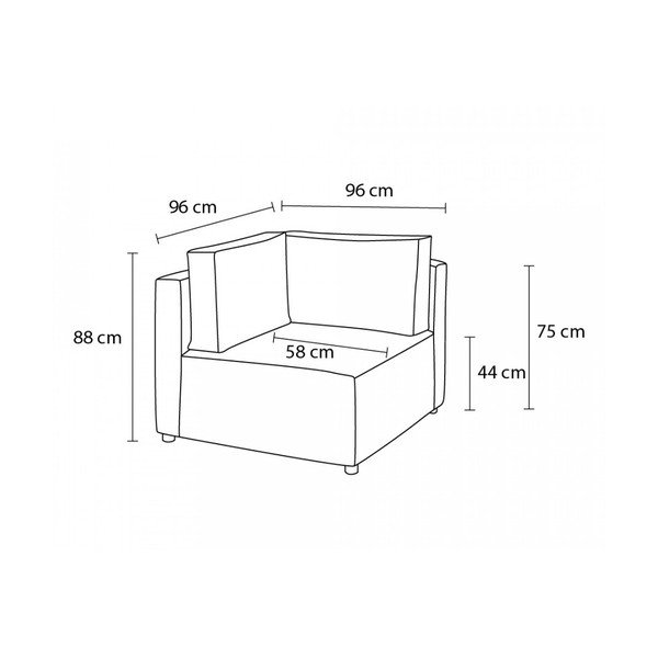 Téglavörös kordbársony kanapé modul (variálható sarok) Nihad modular – Bobochic Paris-image-4