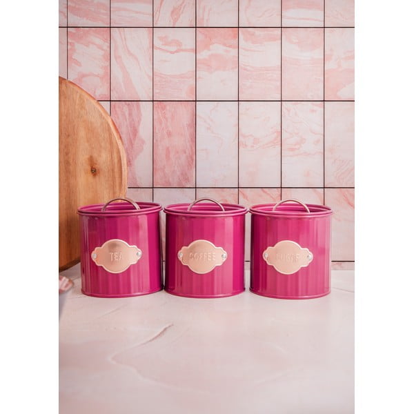 Piros acél élelmiszertartó szett 3 db-os - Kitchen Craft-image-1