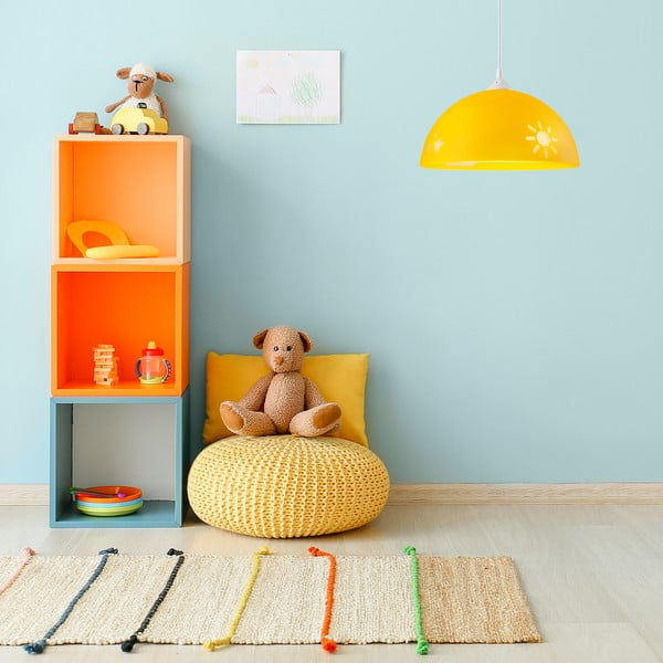 Okkersárga gyerek lámpa üveg búrával ø 30 cm Day & Night – LAMKUR-image-1