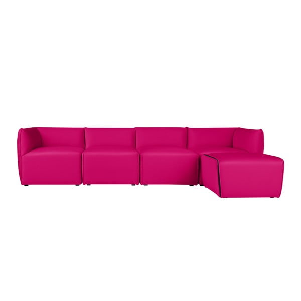 Ebbe rózsaszín 4 személyes moduláris kanapé fekvőfotellel - Norrsken