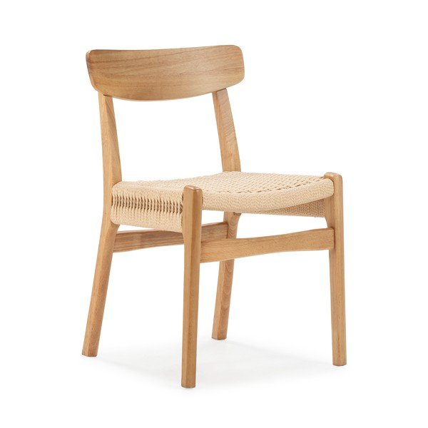 Natúr színű kaucsukfa étkezőszék szett 2 db-os Biel – MOME