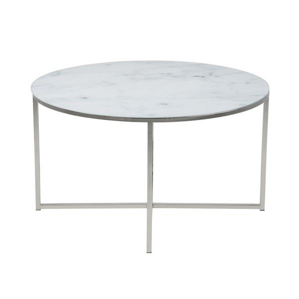 Alisma fehér kerek dohányzóasztal, ⌀ 80 cm - Actona-image-2