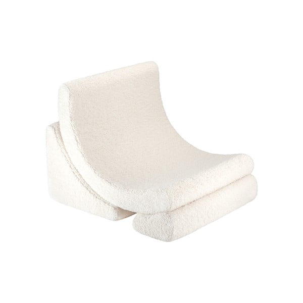 Krémszínű buklé gyerek fotel Moon – Wigiwama