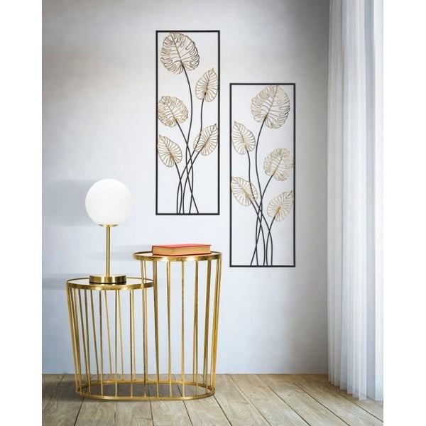 Luxy -B- levél motívumos fali fémdekoráció, 31 x 90 cm - Mauro Ferretti-image-1