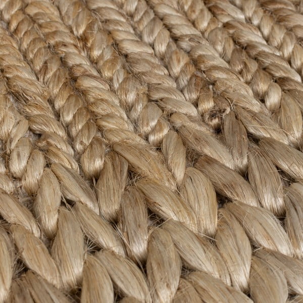 Natúr színű kézi szövésű kenaf szőnyeg 120x170 cm Drew Border – Flair Rugs-image-3