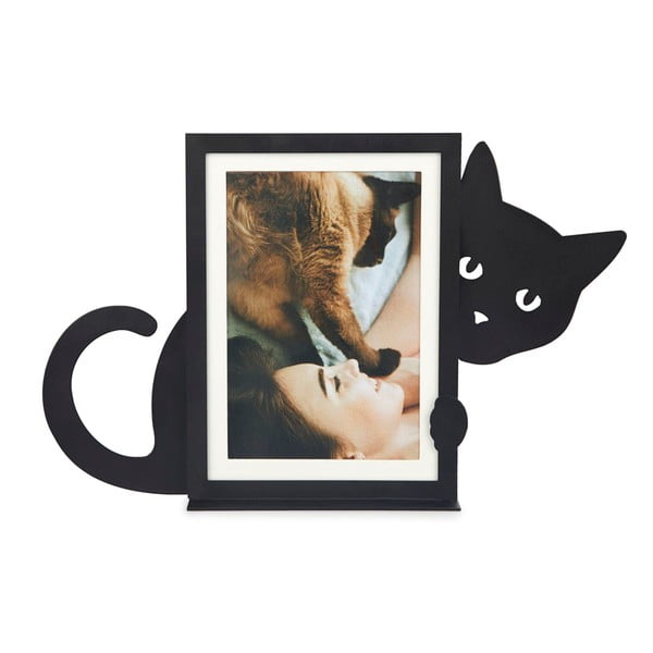 Fekete fém álló képkeret 31x19,5 cm Hidden Cat – Balvi
