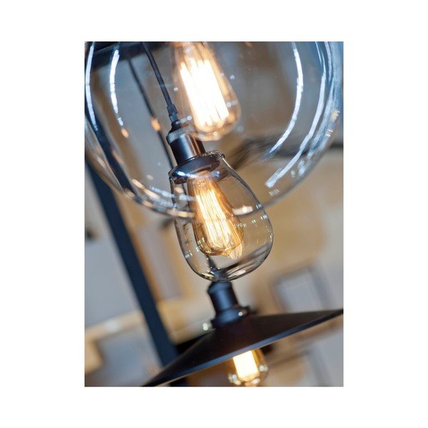 Fekete függőlámpa üveg búrával ø 30 cm Warsaw – it's about RoMi-image-2