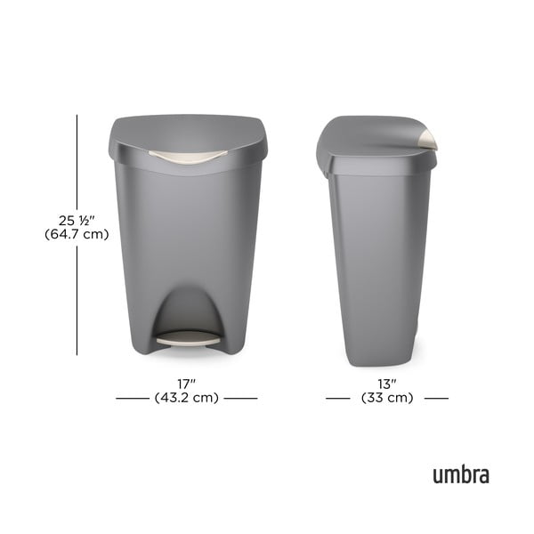 Szürke műanyag pedálos szemetes 50 l Brim – Umbra-image-3