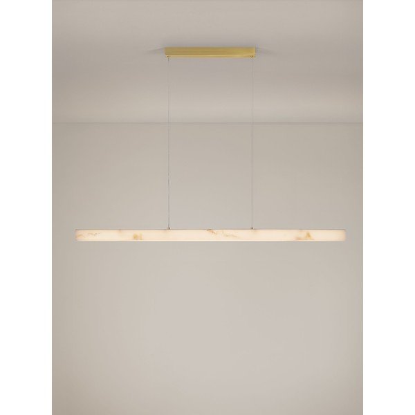 Fehér-sárgaréz színű LED dimmelhető függőlámpa kő dekorral Vaster – Nova Luce-image-4