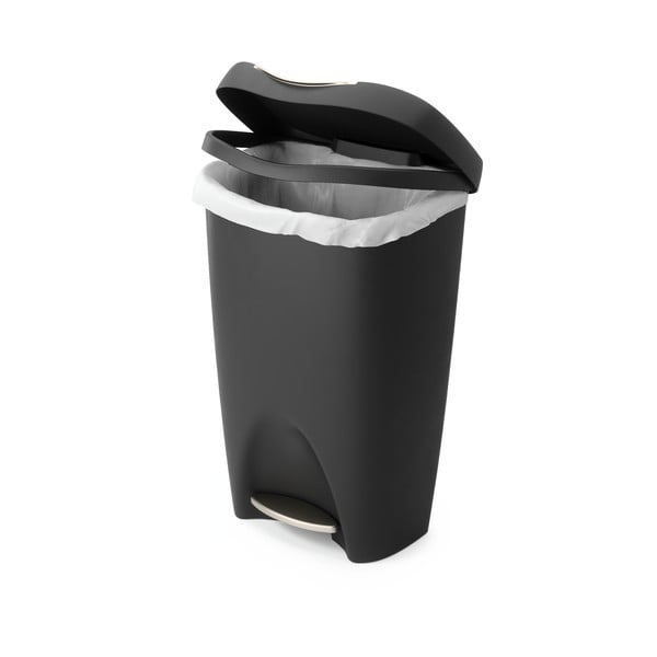 Fekete műanyag pedálos szemetes 50 l Brim – Umbra