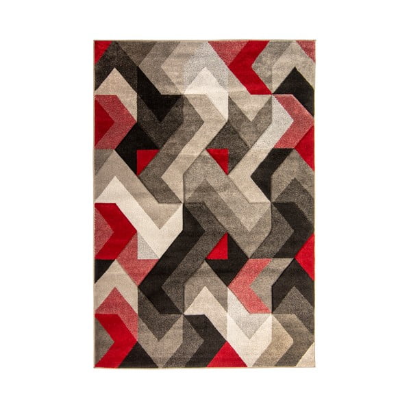 Aurora piros-szürke szőnyeg, 160 x 230 cm - Flair Rugs