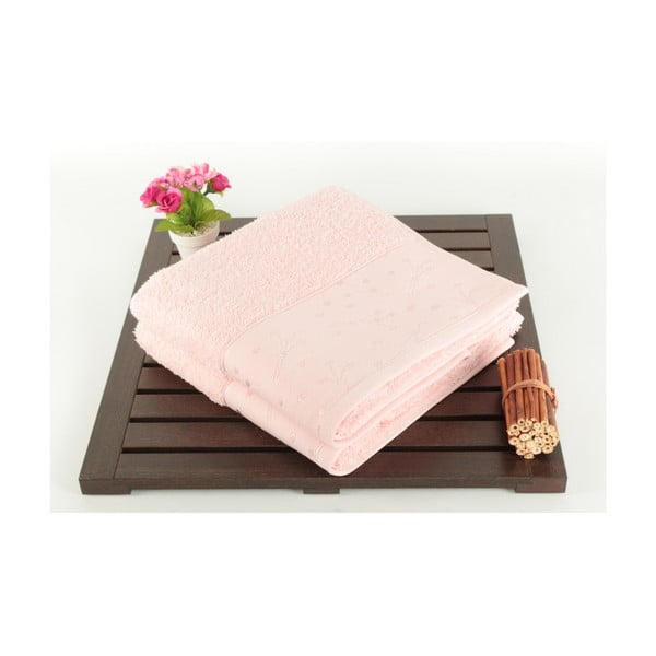 Tomur Pink 2 részes fürdőlepedő szett 100% pamutból, 50x90 cm
