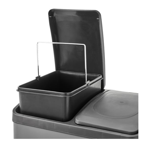 Rozsdamentes acél szelektív-pedálos szemetes 40 l Litros – Casa Selección-image-3