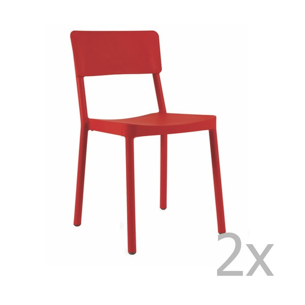 Lisboa piros kerti szék, 2 darab - Resol
