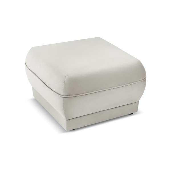 Bézs bársony puff Lando – Micadoni Home-image-3