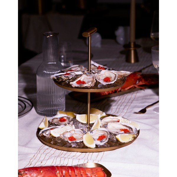 Rozsdamentes acél emeletes kínálótálca Aruc – Kave Home-image-1