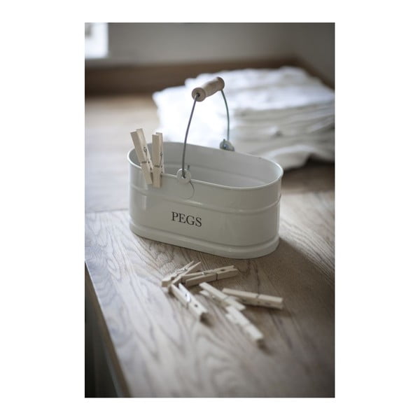 Peg Bucket fehér csipesztartó kosár - Garden Trading-image-1