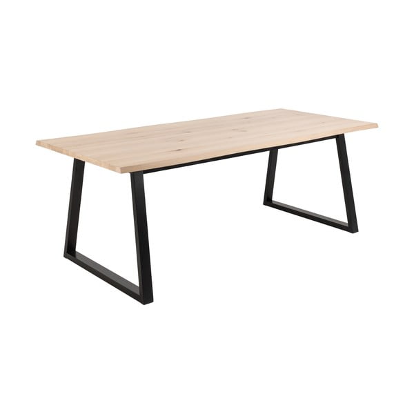 Étkezőasztal tölgyfa dekoros asztallappal 100x220 cm Malika – Actona-image-3