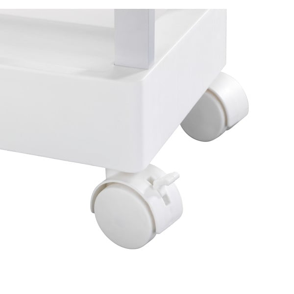 Fehér műanyag gurulós polcos állvány 45x80 cm Mino – Wenko-image-4