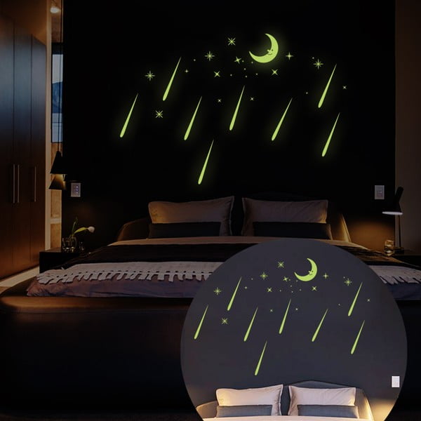 Moon And Falling Stars világító falmatrica - Ambiance-image-2