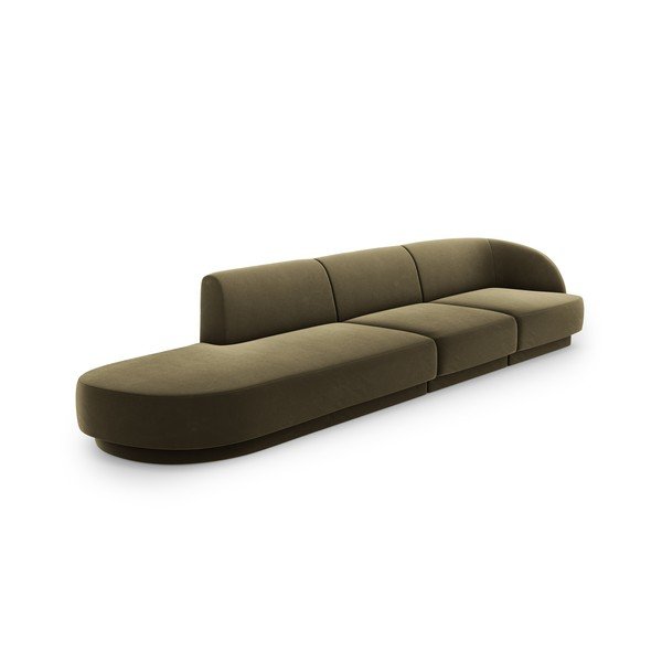 Zöld bársony kanapé 302 cm Miley – Micadoni Home-image-3
