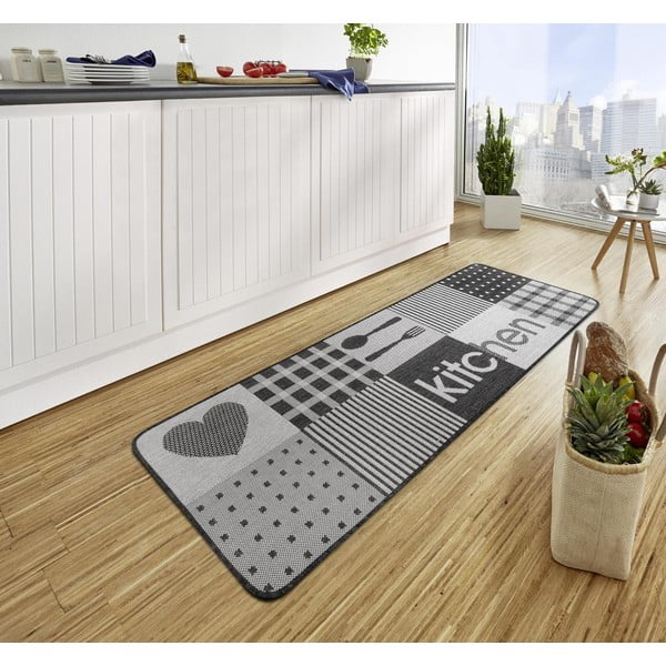 Weave Patchwork Kitchen szürke konyhai futószőnyeg, 70 x 180 cm - Hanse Home-image-1
