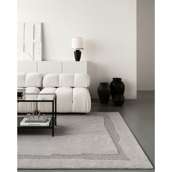 Szürke gyapjú szőnyeg 200x300 cm Morphic Rocca – Agnella-image-3