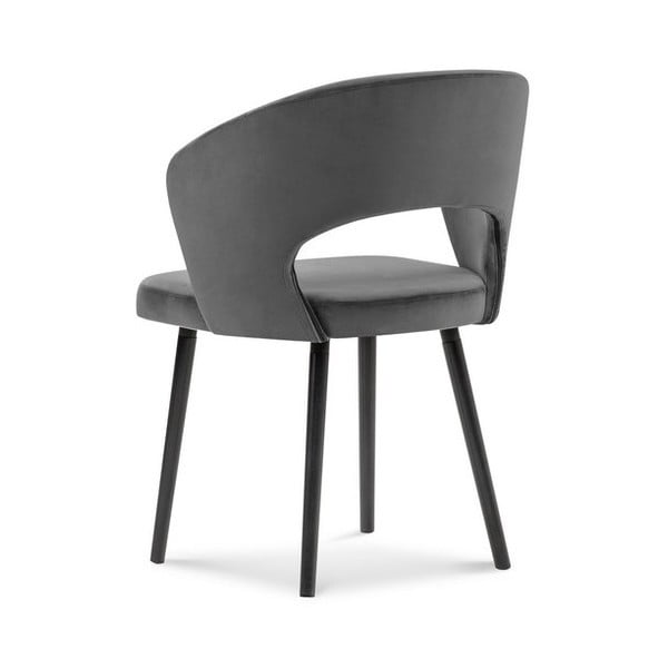 Sötétszürke kárpitozott karfás étkezőfotel Elpis – Windsor & Co Sofas-image-2